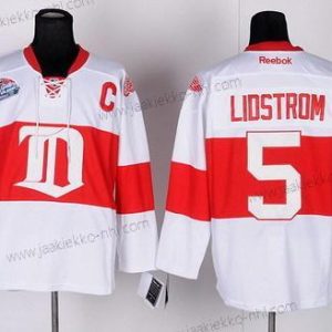 Miesten Detroit Red Wings #5 Nicklas Lidstrom Valkoinen Talvi Klassinen Paita