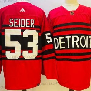 Miesten Detroit Red Wings #53 Moritz Seider Punainen 2022-23 Käänteinen Retro Ommeltu Paita