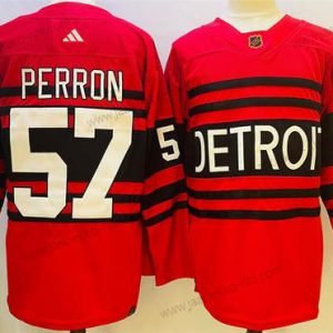 Miesten Detroit Red Wings #57 David Perron Punainen 2022-23 Käänteinen Retro Ommeltu Paita