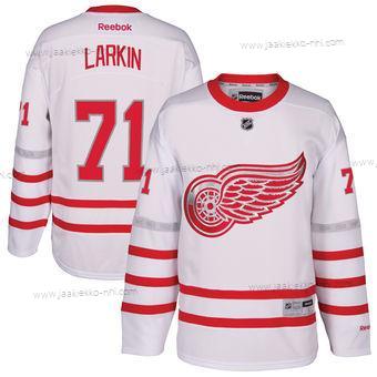 Miesten Detroit Red Wings #71 Dylan Larkin Reebok Valkoinen 2017 Centennial Klassinen Premier Pelaaja Paita