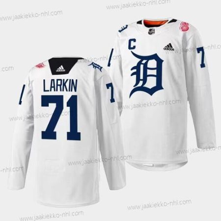 Miesten Detroit Red Wings #71 Dylan Larkin Valkoinen 2023 Ommeltu Paita