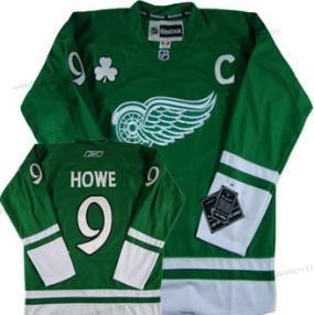 Miesten Detroit Red Wings #9 Gordie Howe St. Patrick’S Day Vihreä Paita