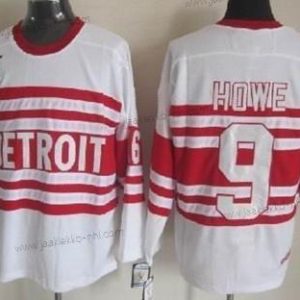 Miesten Detroit Red Wings #9 Gordie Howe Valkoinen 75Th Retro CCM Paita