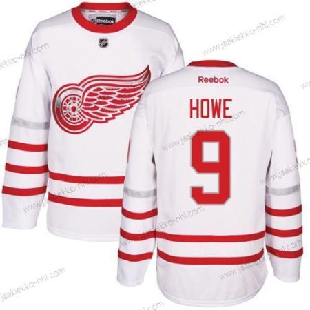 Miesten Detroit Red Wings #9 Gordie Howe Valkoinen Centennial Klassinen Ommeltu NHL Paita