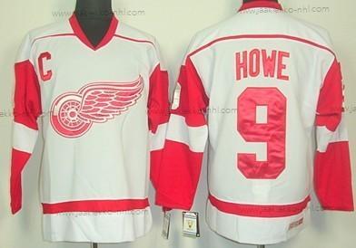 Miesten Detroit Red Wings #9 Gordie Howe Valkoinen Retro CCM Paita