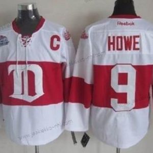 Miesten Detroit Red Wings #9 Gordie Howe Valkoinen Talvi Klassinen Paita