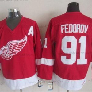 Miesten Detroit Red Wings #91 Sergei Fedorov Punainen CCM Vintage Paita