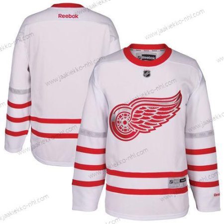 Miesten Detroit Red Wings Mukautettu Valkoinen 2017 Centennial Klassinen Ommeltu Reebok Jääkiekko Paita