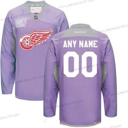 Miesten Detroit Red Wings Mukautettu Violetti Pinkki Reebok Jääkiekko Taistelee syöpää vastaan Harjoitus Paita