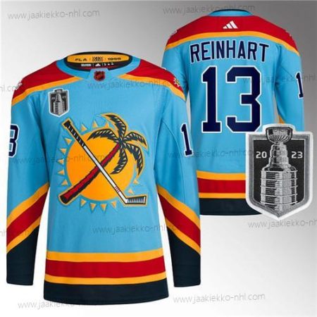 Miesten Florida Panthers #13 Sam Reinhart Sininen 2023 Stanley Cup Final Käänteinen Retro Ommeltu Paita