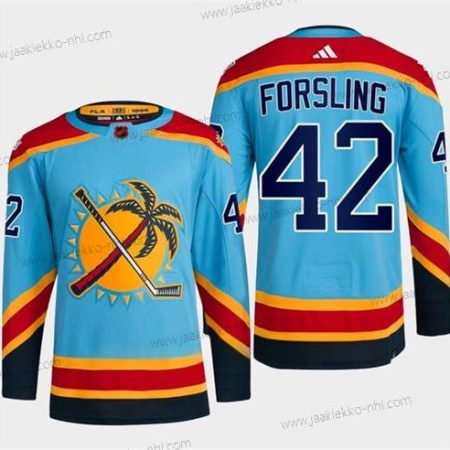 Miesten Florida Panthers #42 Gustav Forsling Sininen 2022-23 Käänteinen Retro Ommeltu Paita