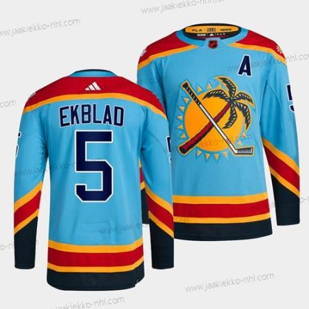 Miesten Florida Panthers #5 Aaron Ekblad Sininen 2022 Käänteinen Retro Ommeltu Paita