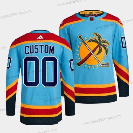 Miesten Florida Panthers Mukautettu Sininen 2022 Käänteinen Retro Ommeltu Paita