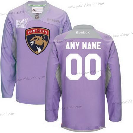 Miesten Florida Panthers Mukautettu Violetti Pinkki Reebok Jääkiekko Taistelee syöpää vastaan Harjoitus Paita