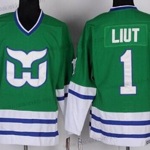 Miesten Hartford Whalers #1 Mike Liut Vihreä Retro CCM Paita