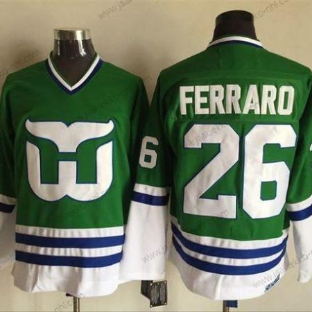 Miesten Hartford Whalers #26 Ray Ferraro Vihreä CCM Retro Ommeltu NHL Paita