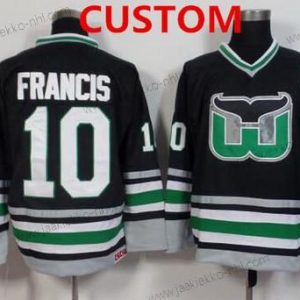 Miesten Hartford Whalers Mukautettu Musta Retro Paita