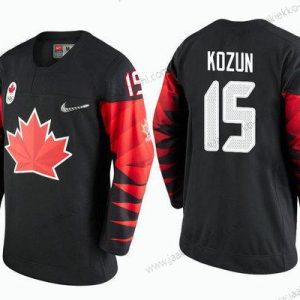 Miesten Kanada Maajoukkue #15 Brandon Kozun Musta 2018 Talvi Olympics Paita