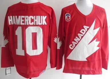 Miesten Kanadan maajoukkue #10 Dale Hawerchuk 1991 Olympic Punainen Retro CCM Paita