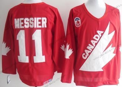 Miesten Kanadan maajoukkue #11 Mark Messier 1991 Olympic Punainen Retro CCM Paita