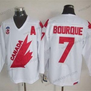 Miesten Kanadan maajoukkue #7 Ray Bourque 1991 Olympic Valkoinen CCM Vintage Paita