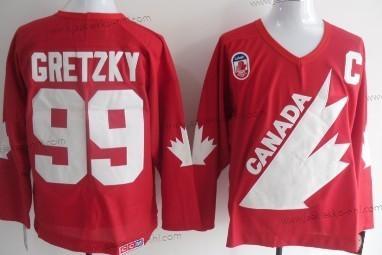 Miesten Kanadan maajoukkue #99 Wayne Gretzky 1991 Olympic Punainen Retro CCM Paita