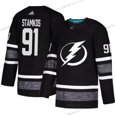 Miesten Lightning #91 Steven Stamkos Musta Aito 2019 All-Star Ommeltu Jääkiekko Paita