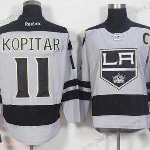 Miesten Los Angeles Kings #11 Anze Kopitar Harmaa Vaihtopaita Ommeltu NHL 2016-17 Reebok Jääkiekko Paita