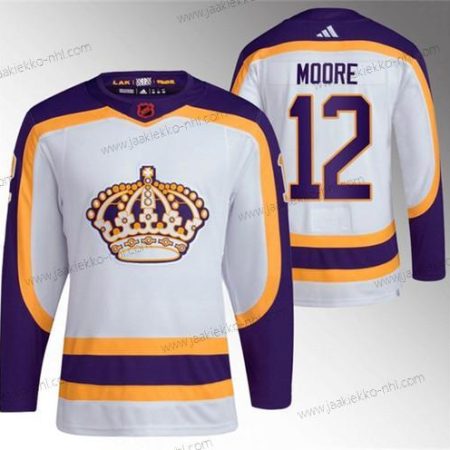 Miesten Los Angeles Kings #12 Trevor Moore Valkoinen 2022 Käänteinen Retro Ommeltu Paita