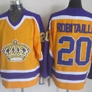 Miesten Los Angeles Kings #20 Luc Robitaille Keltainen With Violetti Retro CCM Paita