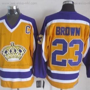 Miesten Los Angeles Kings #23 Dustin Brown Keltainen Retro CCM Paita