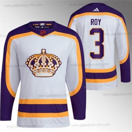 Miesten Los Angeles Kings #3 Matt Roy Valkoinen 2022 Käänteinen Retro Ommeltu Paita