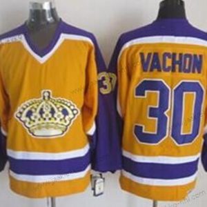 Miesten Los Angeles Kings #30 Rogie Vachon Keltainen Retro CCM Paita