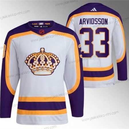 Miesten Los Angeles Kings #33 Viktor Arvidsson Valkoinen 2022 Käänteinen Retro Ommeltu Paita