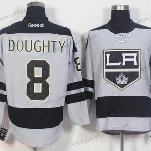 Miesten Los Angeles Kings #8 Drew Doughty Harmaa Vaihtopaita Ommeltu NHL 2016-17 Reebok Jääkiekko Paita