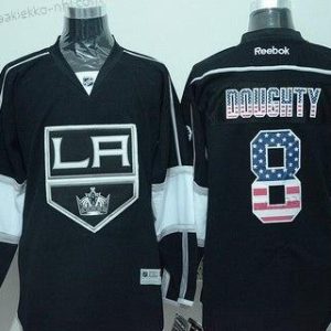 Miesten Los Angeles Kings #8 Drew Doughty Musta USA Flag Jääkiekko Paita