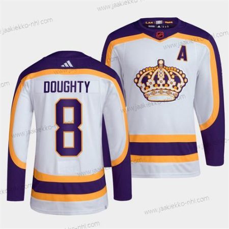 Miesten Los Angeles Kings #8 Drew Doughty Valkoinen 2022 Käänteinen Retro Ommeltu Paita