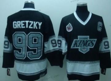 Miesten Los Angeles Kings #99 Wayne Gretzky Musta Throwack CCM Paita