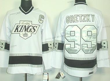 Miesten Los Angeles Kings #99 Wayne Gretzky Valkoinen Throwack CCM Paita