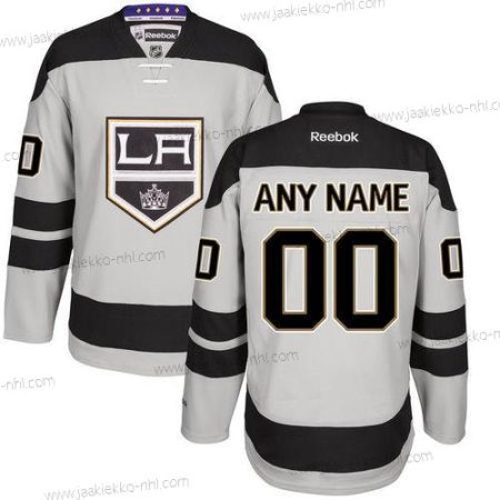 Miesten Los Angeles Kings Mukautettu Harmaa Vaihtopaita Ommeltu NHL Reebok Jääkiekko Paita