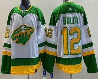 Miesten Minnesota Wild #12 Matt Boldy Valkoinen 2021 Käänteinen Retro Aito Paita