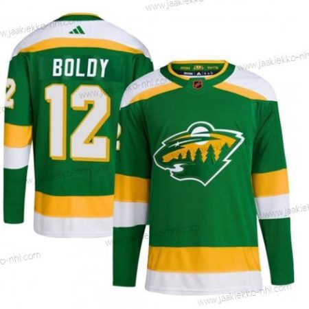 Miesten Minnesota Wild #12 Matt Boldy Vihreä 2022-23 Käänteinen Retro Ommeltu Paita