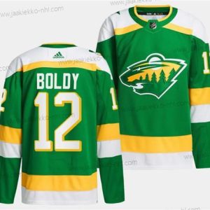 Miesten Minnesota Wild #12 Matthew Boldy Vihreä 2023-24 Ommeltu Paita