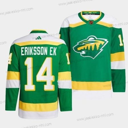 Miesten Minnesota Wild #14 Joel Eriksson Ek Vihreä 2022-23 Käänteinen Retro Ommeltu Paita