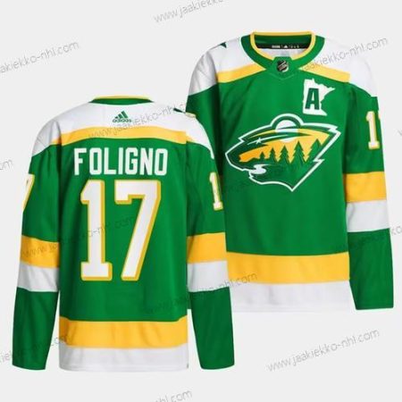 Miesten Minnesota Wild #17 Marcus Foligno Vihreä 2023-24 Ommeltu Paita