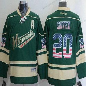 Miesten Minnesota Wild #20 Ryan Suter Reebok Vihreä Vaihtopaita NHL USA Flag Paita