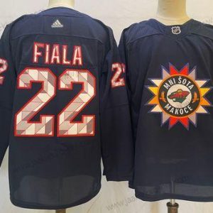 Miesten Minnesota Wild #22 Kevin Fiala 2022 Laivastonsininen Native Amerikkan Heritage Day Ommeltu Paita