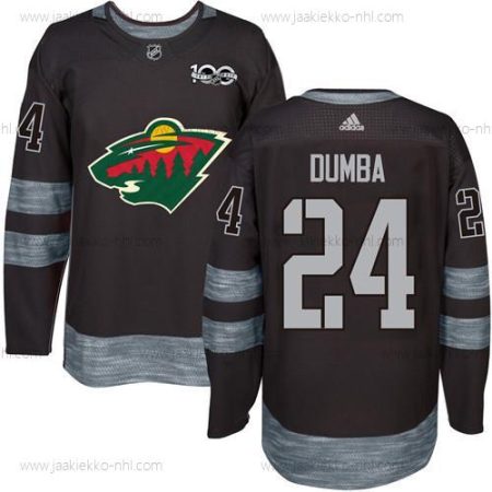 Miesten Minnesota Wild #24 Matt Dumba Musta 1917-2017 100th Vuosipäivä Ommeltu NHL Paita