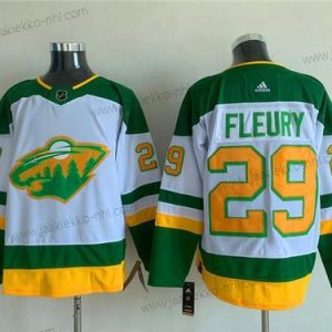 Miesten Minnesota Wild #29 Marc-Andre Fleury Valkoinen Vihreä Ommeltu Paita