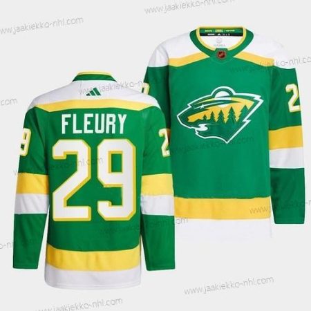 Miesten Minnesota Wild #29 Marc-Andre Fleury Vihreä 2022-23 Käänteinen Retro Ommeltu Paita